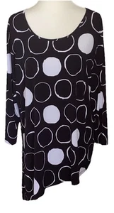 SUSAN GRAVER MUJER TÚNICA PUNTO LÍQUIDO TOP DOBLADILLO ASIMÉTRICO TALLA XL USADA EN EXCELENTE ESTADO - Imagen 1 de 3