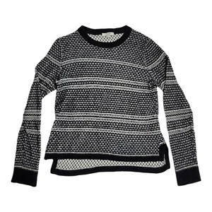 Madewell Knit Long Sleeve Sweater Women's Size M Black and White E1501 - Picture 1 of 4