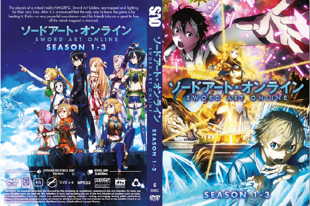 ANIME SWORD ART ONLINE SEA 1-3 +GGO +ALICIZATION DVD ENGLISH DUBBED +FREE  ANIME