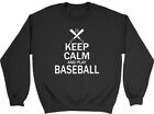 Keep Calm and Play Baseball Kids Childrens Jumper Sweatshirt Boys Girls