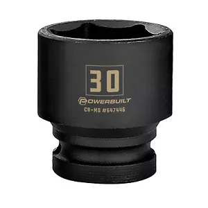 Powerbuilt 1/2 Inch Drive x 30 MM 6 Point Impact Socket - 647446 - Picture 1 of 5