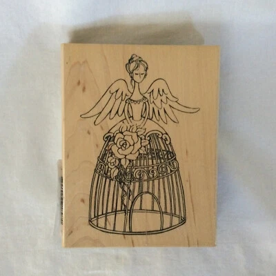 Stampendous R246 Angel Aviary Wood Mount Rubber Stamp 2015 - Image 1 of 2