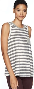 Stateside Women's Painterly Charcoal Stripe Tank, Cream Medium - Picture 1 of 2