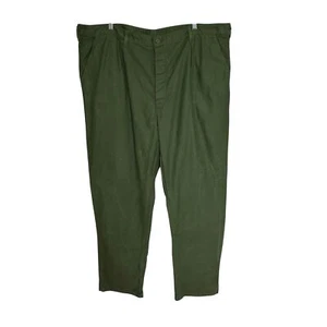 Vintage Swedish Military Pants Mens Size 56x34 Olive Green Workwear Utility C62 - Picture 1 of 7