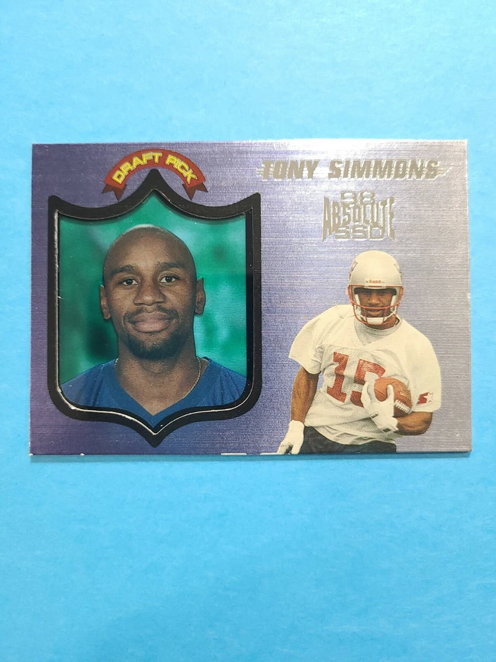 TONY SIMMONS 1998 PLAYOFF ABSOLUTE SSD FOOTBALL CARD # 46 F0319 - Image 1 of 1