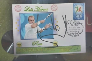 LUIS HORNA TENNIS   HAND SIGNED AUSTRALIAN OPEN COVER 2006 - Bild 1 von 1