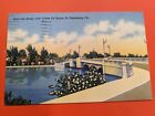 Carte postale 1953 Snell Isle Bridge sur cafetière Bayou Saint-Pétersbourg P007L