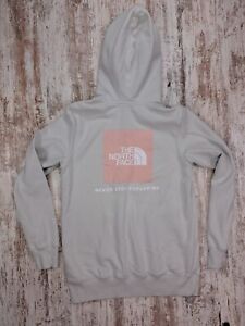 The North Face Hoodie Gray Pink Dome Spell Out Pocket Women's Size Small 