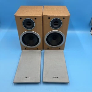Altavoces de estantería Sony SS-CMD373 6 ohmios madera marrón con cubiertas con cable *funciona* - Imagen 1 de 19