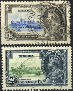 Nigeria 1935 King George Silver Jubilee Used (SC# 34-35) - Picture 1 of 1