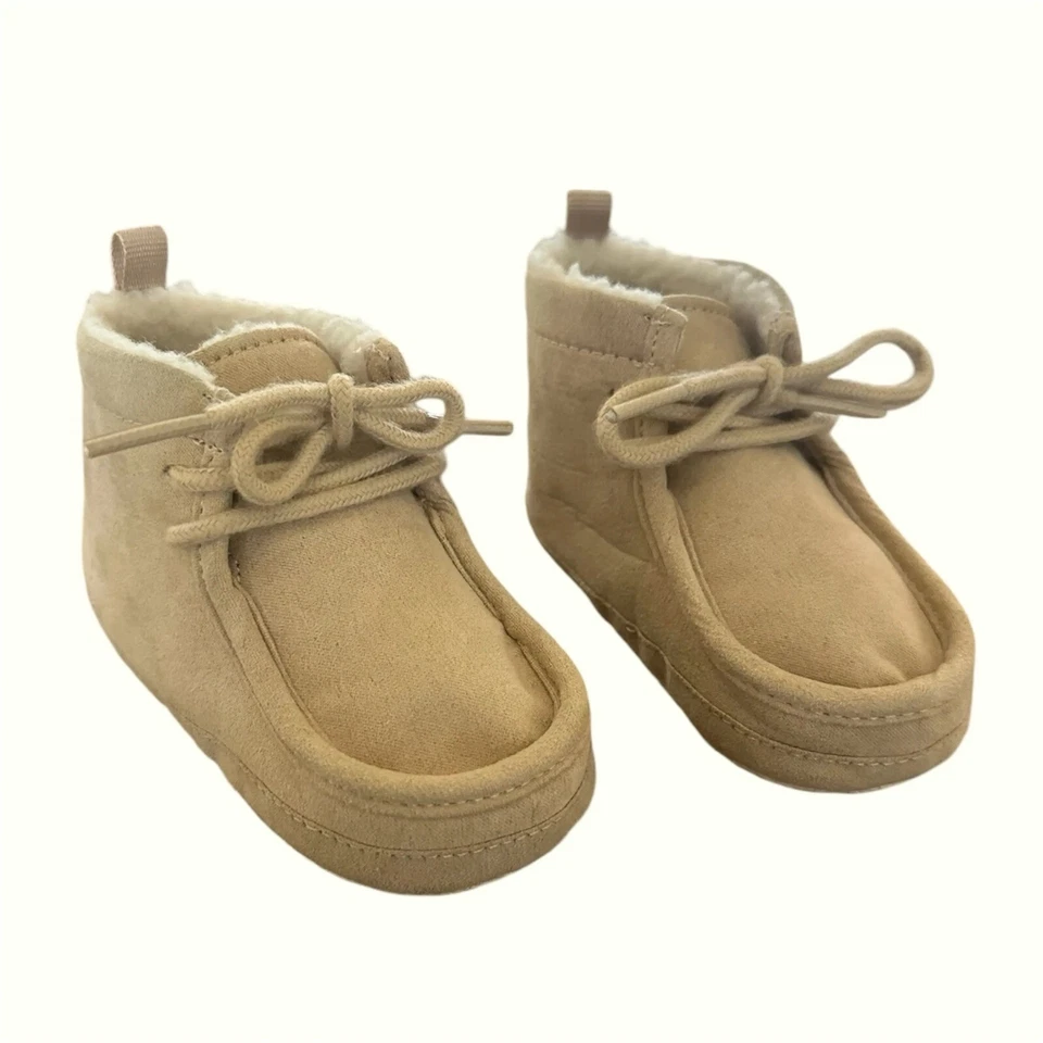 Botines Baby Gap Infantil Gamuza Sherpa Forrados Con Cordones Caqui Talla 0-3 Meses Nuevos Foto 1 de 4