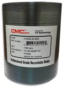 Paquete de 600 DVD-R CMC Pro (tecnología TY) 8 VELOCIDADES brillantes plateados en cinta! - Imagen 1 de 2