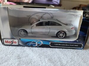 BOXED Special Edition 1:24 Silver Mercedes CL63 Class Coupe AMG V12 Maisto Car 