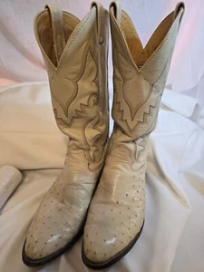 Botas de Vaquero del Oeste de Colección Exóticas Nocona Genuinas Avestruz/Cuero Para Hombres 10 D - Imagen 1 de 9