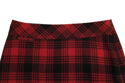 Falda LL Bean para mujer 12 Petite roja negra a cuadros lana nailon ajuste favorito forrada Foto 1 de 4