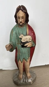 Antique 19 Century Santos Carving Ecuador~Very Nice~Glass Eyes~Read All - Picture 1 of 15