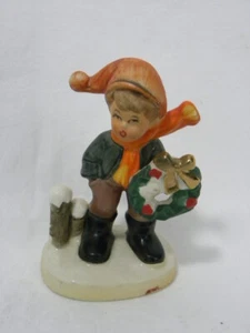 Vintage Napcoware Boy Carrying Wreath Figure, #X-8366 - Picture 1 of 10