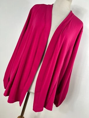 Chaqueta Susan Graver 4X Rosa Frente Abierto Viaje Elastizada Manga 3/4 Mujer Mujer A3 Foto 1 de 4