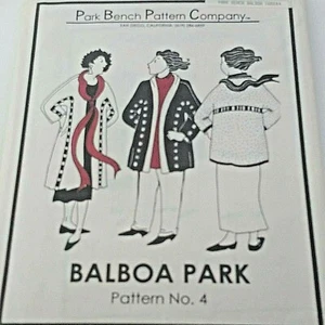 Park Bench Pattern Company Balboa Park Jacket 1996 Uncut PATTERN ONLY - Picture 1 of 5