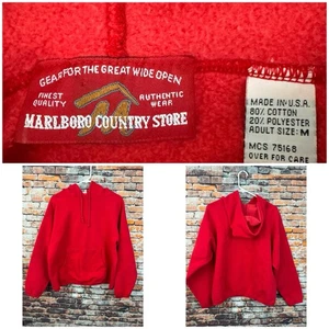 Marlboro Country Store MADE IN USA Rot Hoodie Sweatshirt Pullover Medium - Bild 1 von 7
