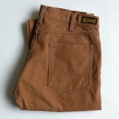 Jeans Iron Heart 801 Heavy Duck Doble Rodilla Leñador Marrón 34 Hecho en Japón Foto 1 de 4