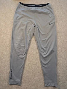 Pantalones de entrenamiento Nike Pro polar para hombre XL gris cremallera tobillos CZ2203-073 Dri-FIT - Imagen 1 de 6