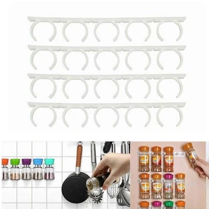 4 Pack 20 Jar Spice Gripper Clip Wall Mounted Organizer Rack Seasoning Jar St... - Picture 1 of 7