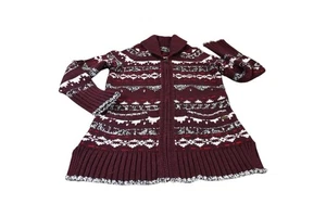 Eddie Bauer Damen Strickjacke Wollmischung Full Zip Azteken Fair Isle Pullover Größe S - Bild 1 von 8