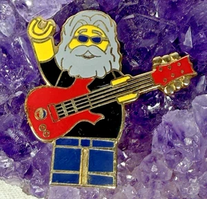 De colección Grateful Dead Jerry Garcia con Guitarra Lego Solapa/Pin Sombrero - Imagen 1 de 3