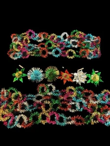 "Eslabones de cadena vintage de 2 islas 94"" cada uno y decoración de adornos de estrella/pom" - Imagen 1 de 13