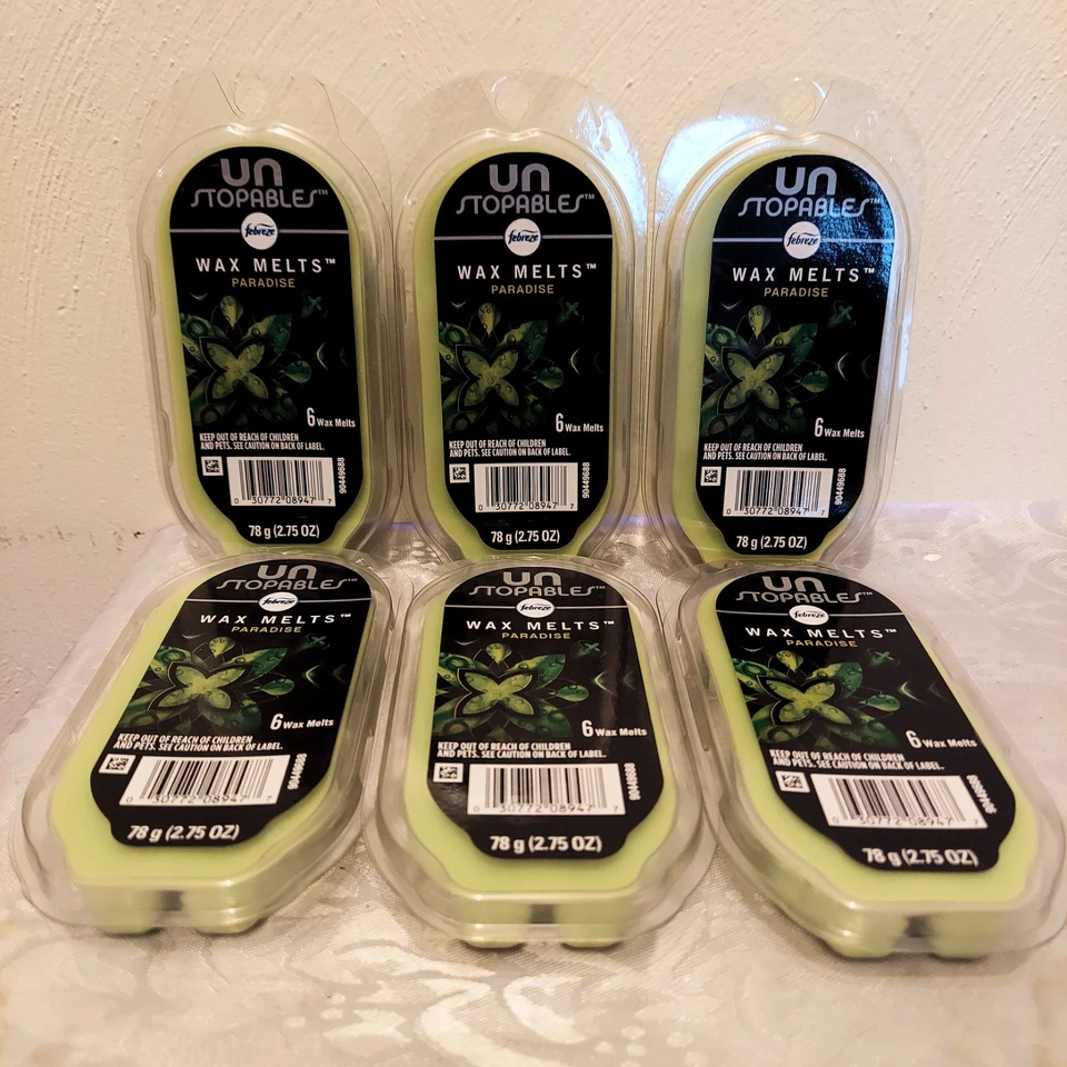 Febreze Unstopables Paradise Wax Melts 8 Pack Air Fresheners 6 Cubes Per Pack