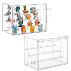 Acrylic Display Case,Upgrade 4 Tiers Clear Display Case with 3 Adjustable Div... - Picture 1 of 7