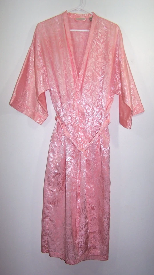 Albornoz largo satinado rosa Valerie Stevens talla M Foto 1 de 3