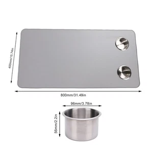 Bootstisch -Top -Tafel Wohnmobil -Tischplatte Mit 2 Tasse Halter 31.49 X 154in - Bild 1 von 24