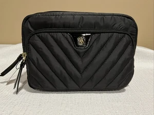 Borsa trucco Victoria's Secret astuccio cosmetico nero/oro nuova con etichetta - Foto 1 di 15