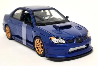 Welly 1/24 Subaru Impreza WRX STi 2nd Gen Hawkeye 2010 Blue Diecast car - Image 1 of 4