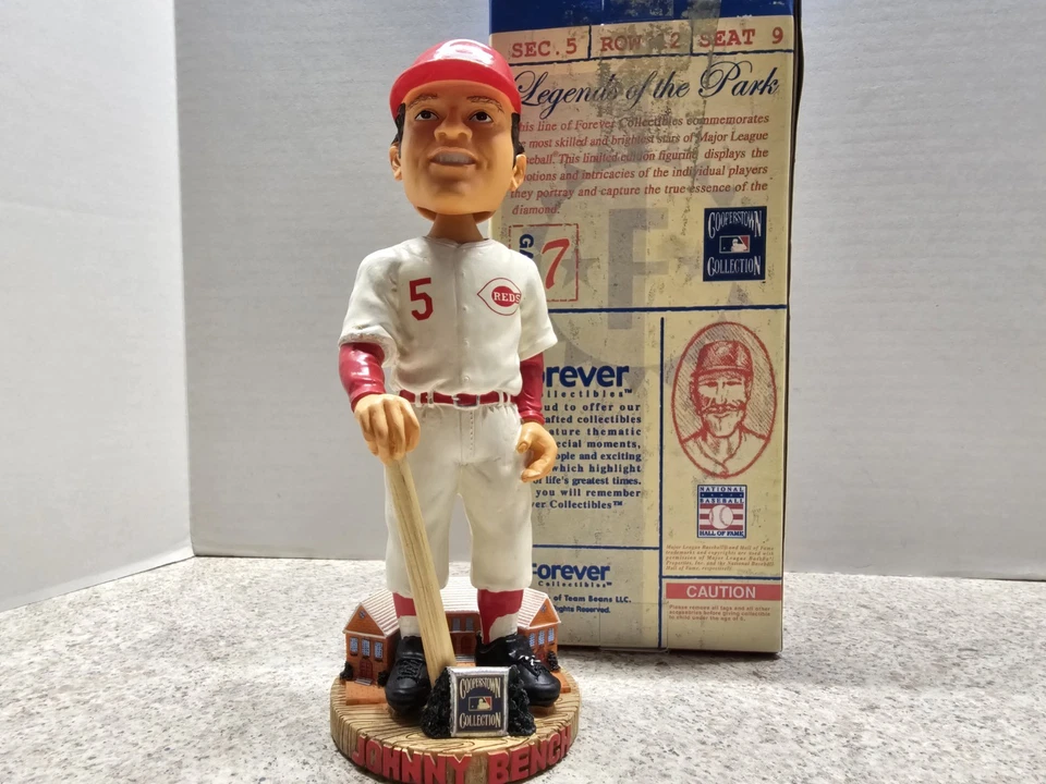 Johnny Bench Cincinnati Reds MLB 2002 FOCO #'d Bobblehead NIB Cooperstown Collec - Image 1 of 4