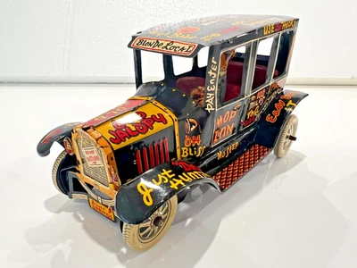 Coche Ford Vintage MARX Lata Litho Cuerda ANTIGUO JALOPY Modelo T - Casi Como Nuevo - ¡Funciona! Foto 1 de 4