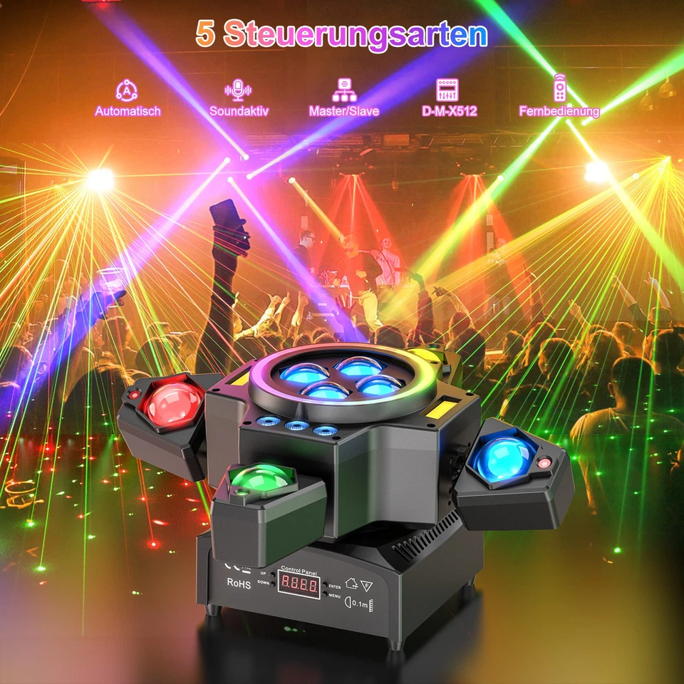 180W Beam 4 brazos de luz láser Moving Head RGBW DMX BEE-EYE DJ disco efecto de luz - Imagen 1 de 4
