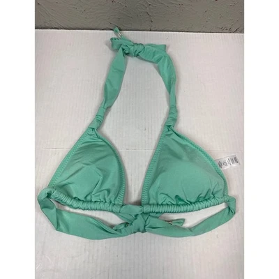 Top de bikini Athleta AquaLuxe verde triángulo halter para mujer talla pequeña Foto 1 de 3