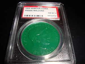 Monedas de armadura 1959 # Frank Malzone PSA 8 Boston Red Sox (verde) - Imagen 1 de 2