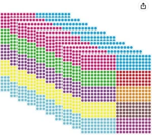 6Mm Coloured Dot Stickers Sticky Labels,Color-Classified Handwritten Blank Se... - Picture 1 of 12