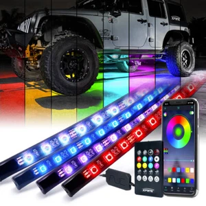Tira de luces LED todoterreno 4 piezas luces de acento para remolque control remoto y aplicación - Imagen 1 de 8