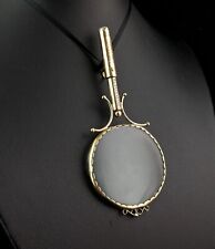 Antique 9ct gold and Opal Magnifying glass pendant, Victorian