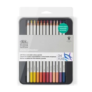 MATITE ACQUERELLABILI WINSOR&NEWTON SET 24 MATITE COLORATE PENCILS WATERCOLOUR - Foto 1 di 4