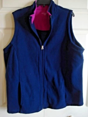 女士户外背心抓绒海军蓝尺寸 3X Laura Scott 全新 — 第 1/2 张图片