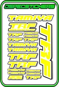 TRF TAMIYA RC STICKER REMOTE CONTROL STICKERS 418 RACING MODEL A5 R/C YEL WHITE - Picture 1 of 8