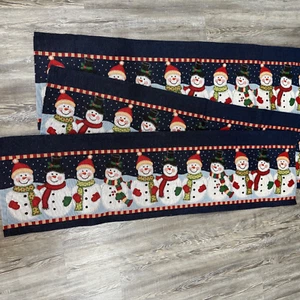 Arazzo natalizio Paradiso dei pupazzi di neve lotto di 3 tasche 14,5" Valances - Foto 1 di 7