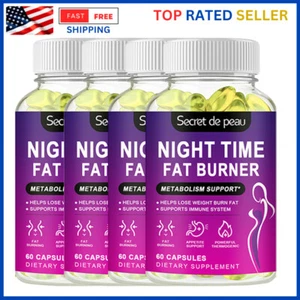 Night Time Softgels Fat Burner Weight Loss Appetite Suppressant Detox Capsules - Picture 1 of 14