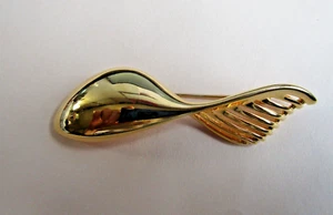 Large Vintage MONET Signed Modernistic Gold Tone Brooch Estate Pin - Picture 1 of 5